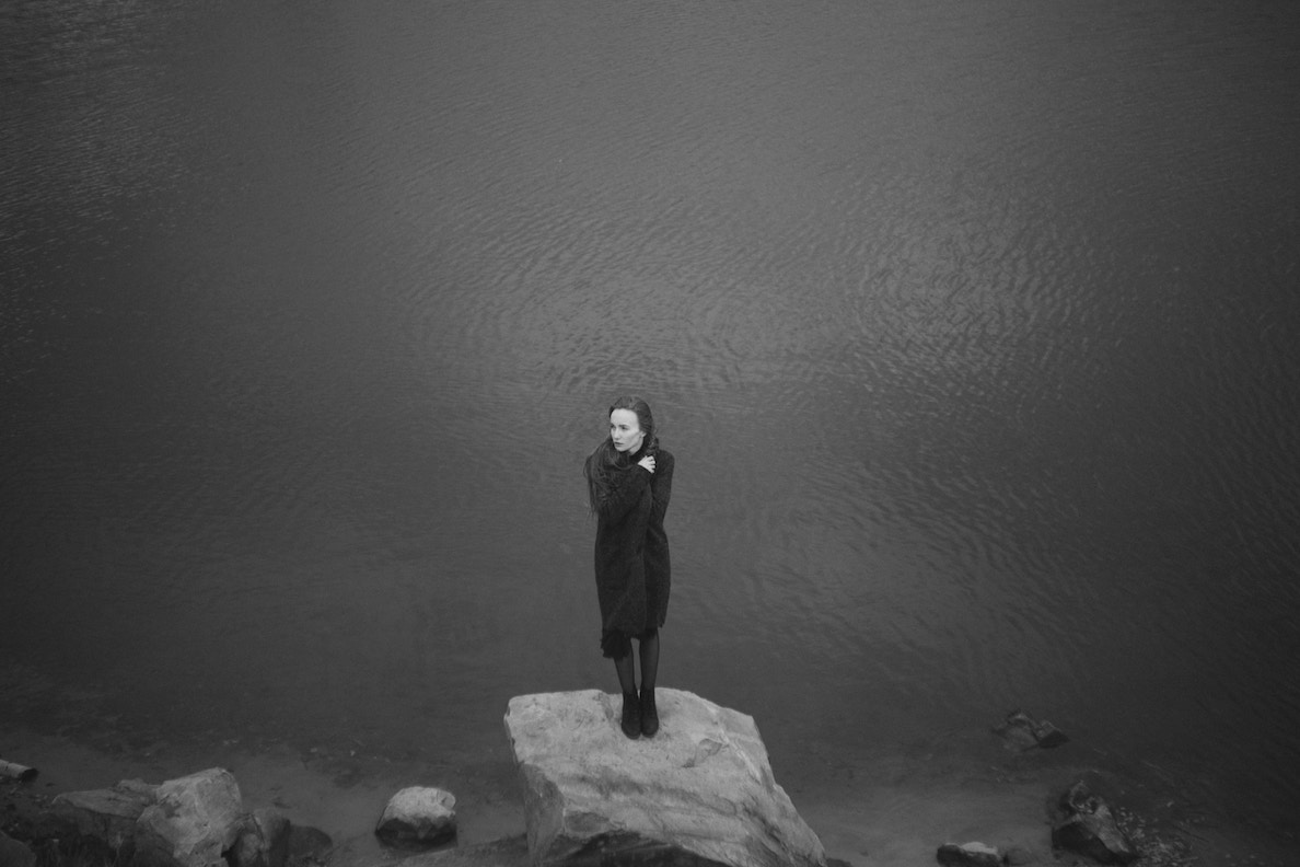 Woman standing alone