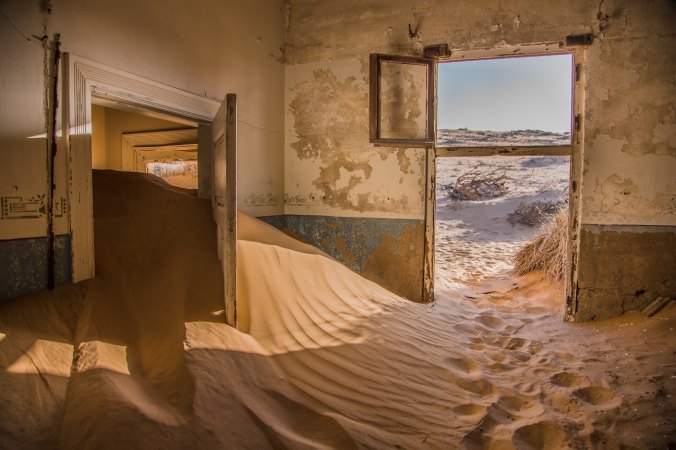 Sand dunes in a house