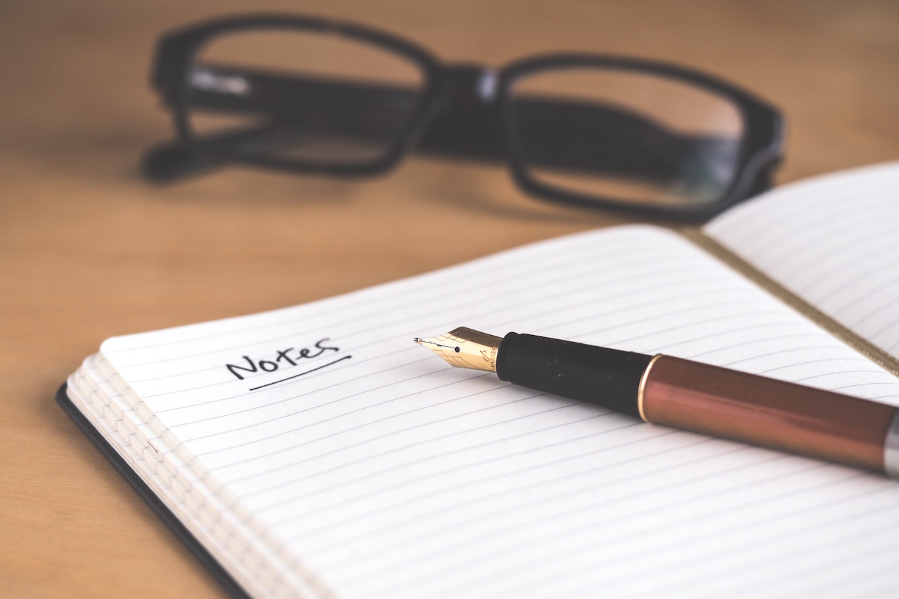 Fountain pen on notebook