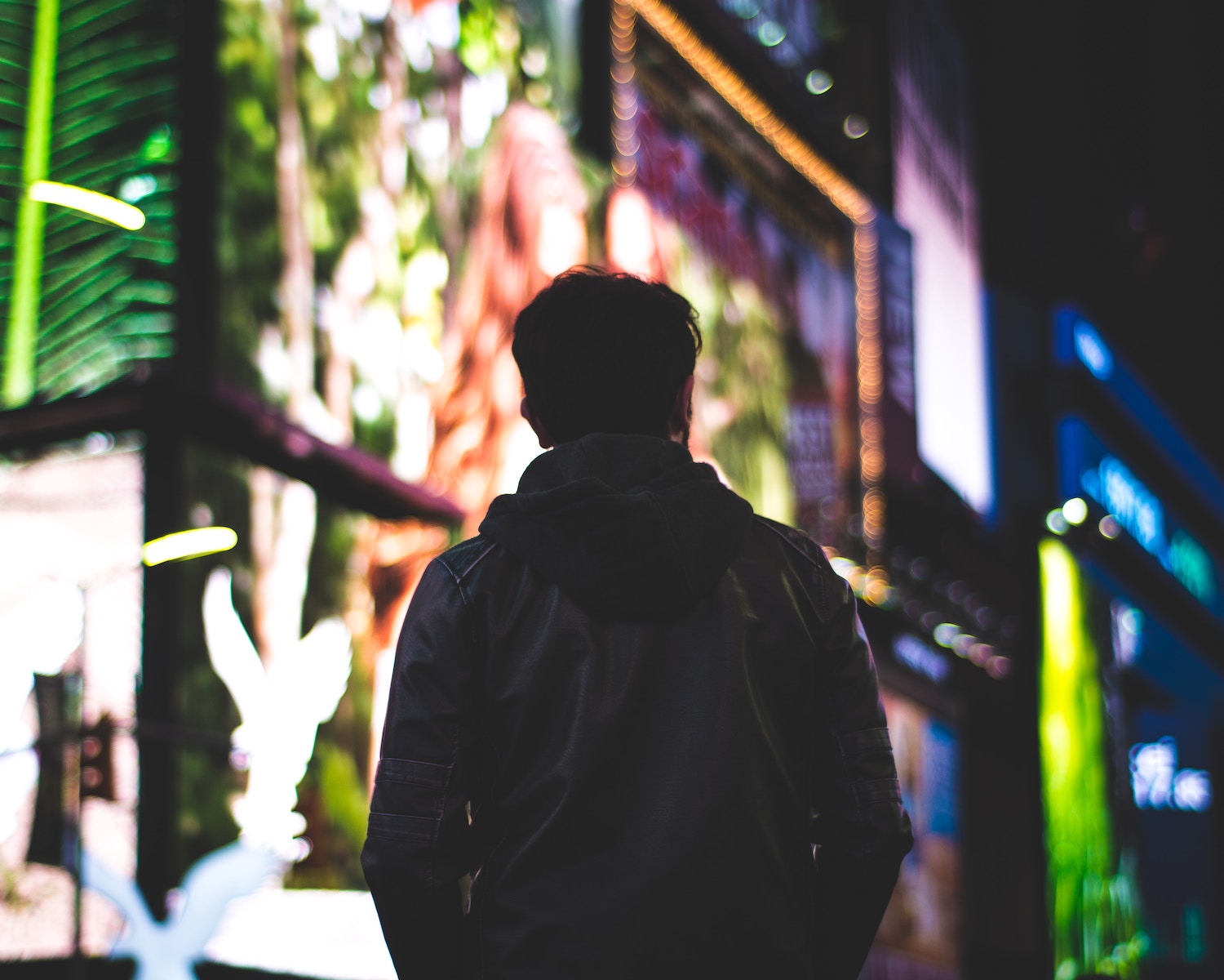 Man alone in the city