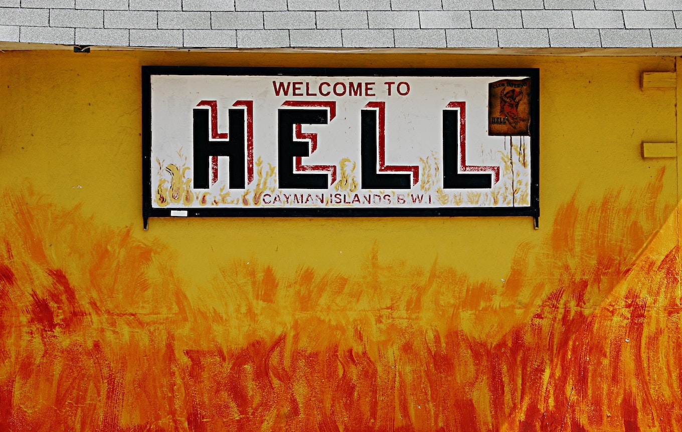 Sign saying Welcome To Hell